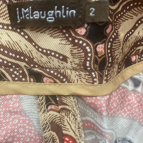 J. McLaughlin Brown and Pink Paisley pant - Picture 3 of 8